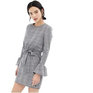 Parisian Houndstooth Bell Sleeve Dress Sz 8